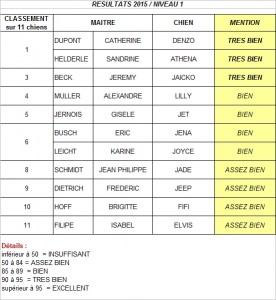 Resultats niv 1